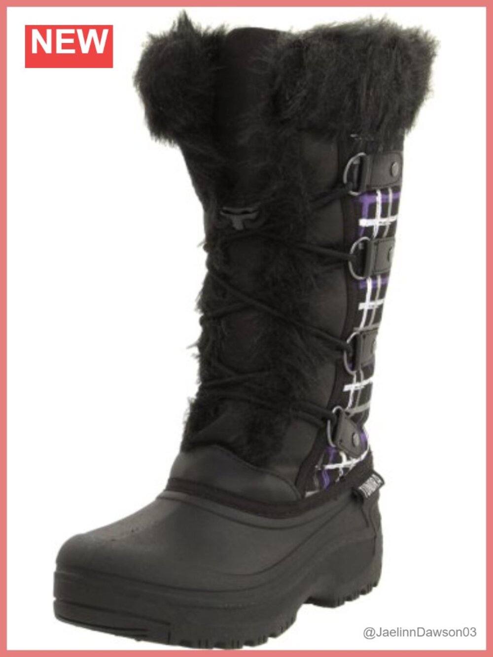 Womens Waterproof Mid-Calf Winter Snow Boots Manmade Platform Wedge Bungee
